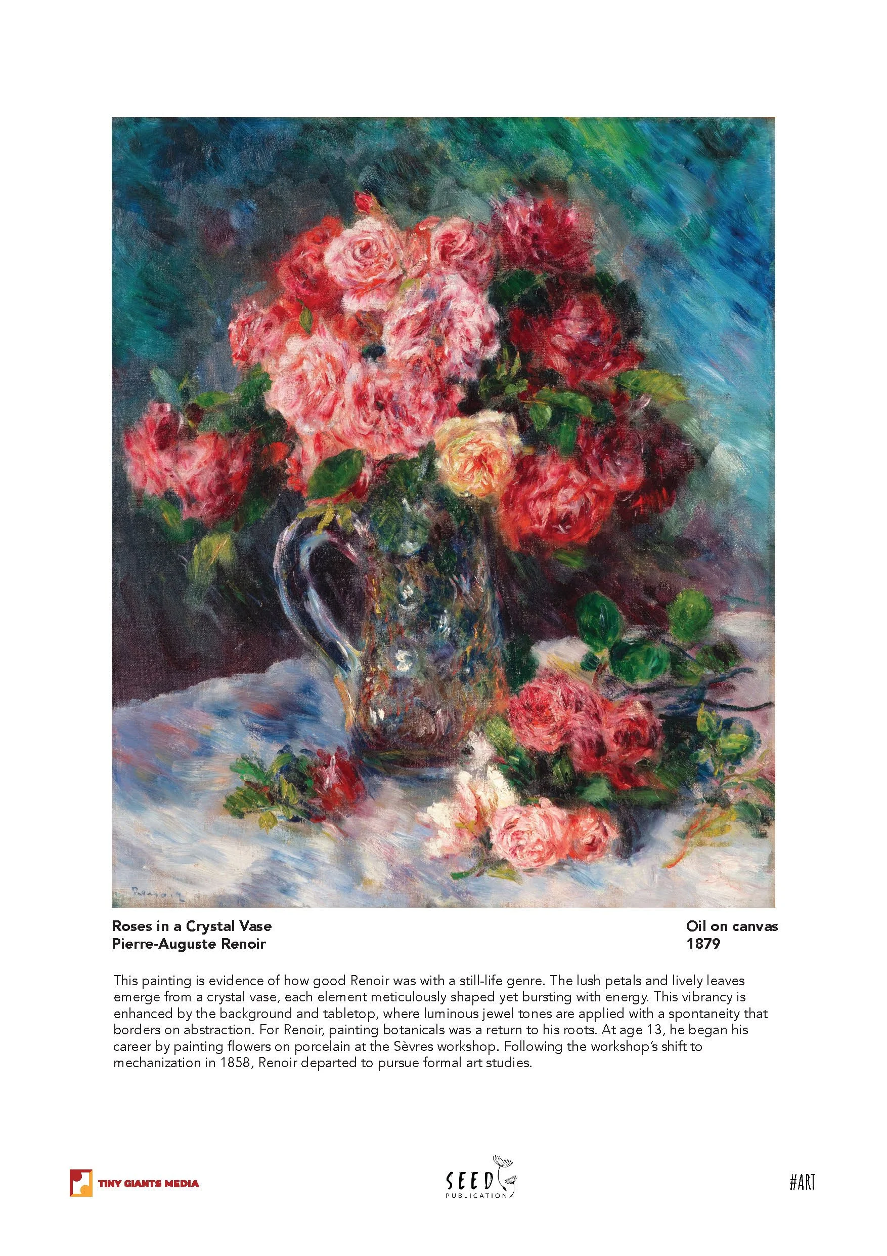 Roses in a Vase by Pierre-Auguste Renoir — Seed Publication